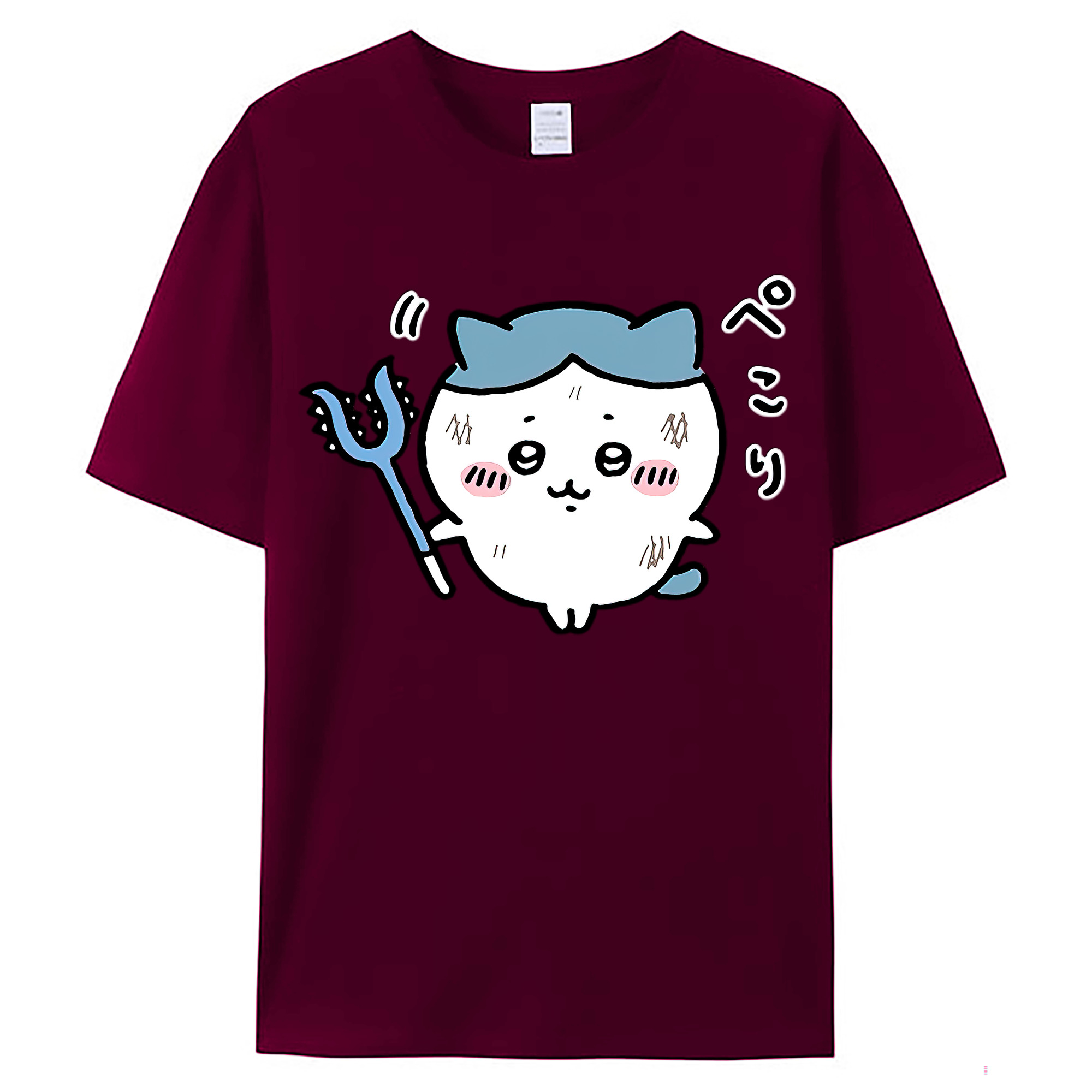 （画像用） ちいかわ ハチワレ Chii-kawa hachiware レディースカジュアルプリントTシャツ（綿100％）